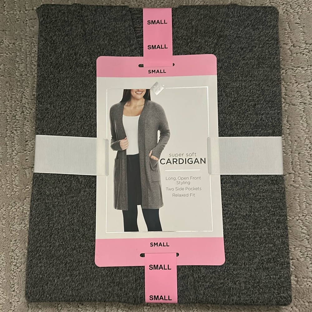 Member’s Mark Grey Long Cardigan NWT